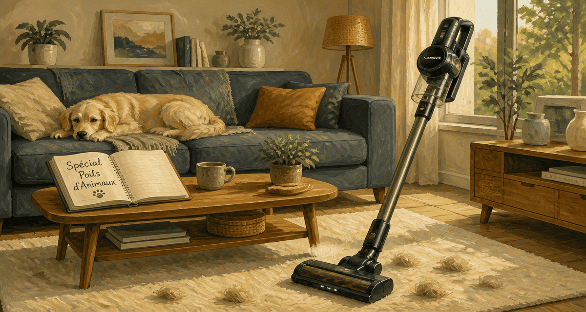 meilleur aspirateur sans fil poils animaux sur tapis avec chien