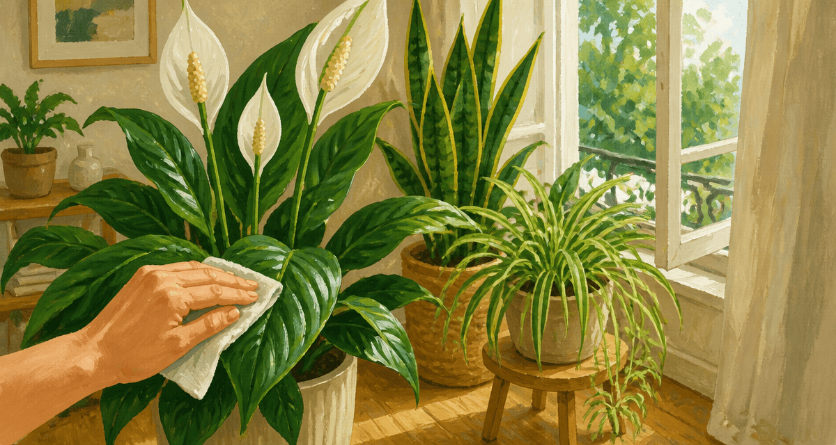 plantes d'interieur depolluante près fenêtre