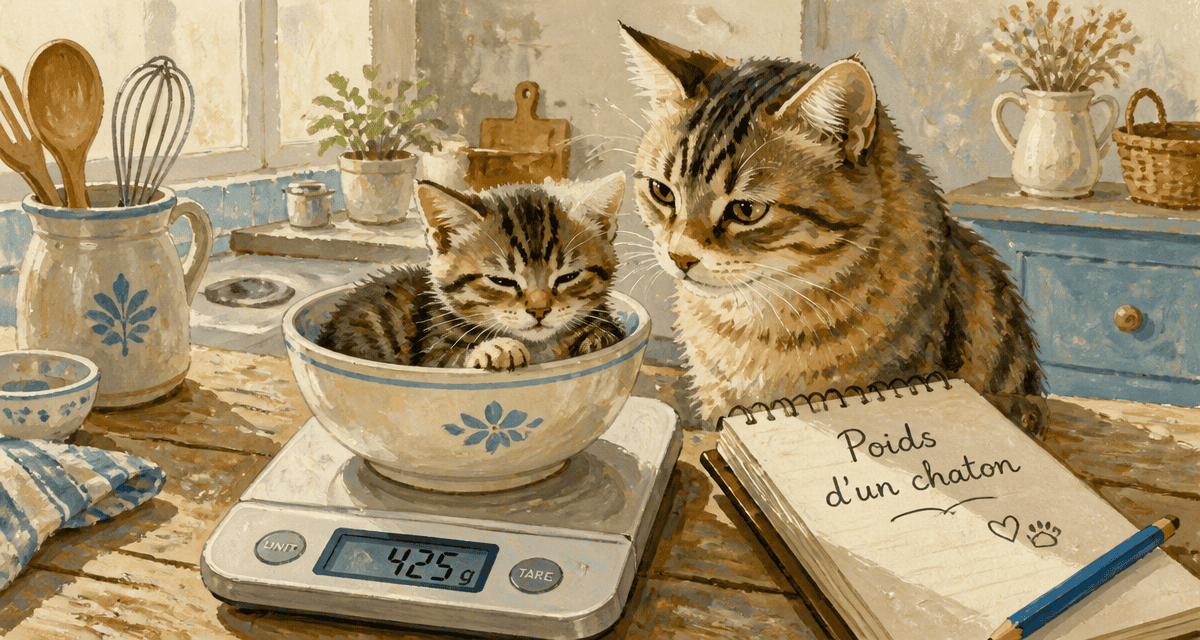 poids d un chaton mesure sur balance