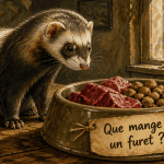 Que mange un furet gamelle viande croquettes