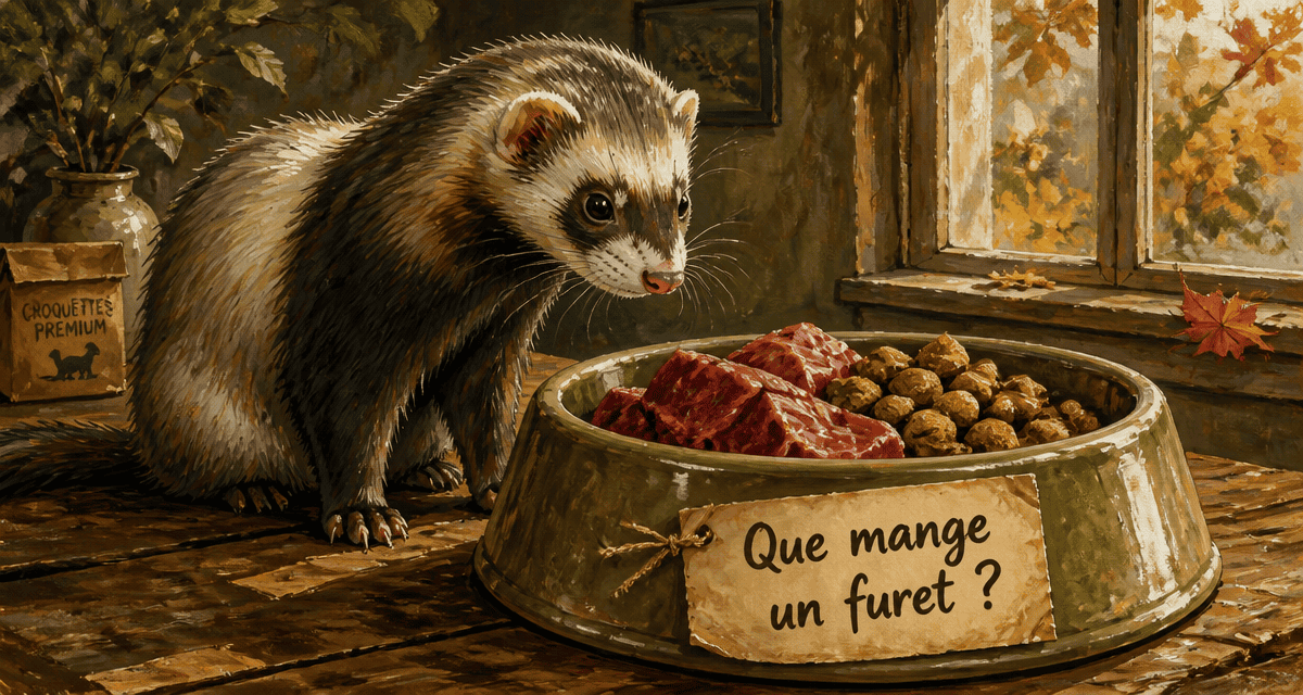 Que mange un furet gamelle viande croquettes