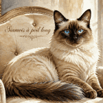 Siamois poils long Balinais sur fauteuil