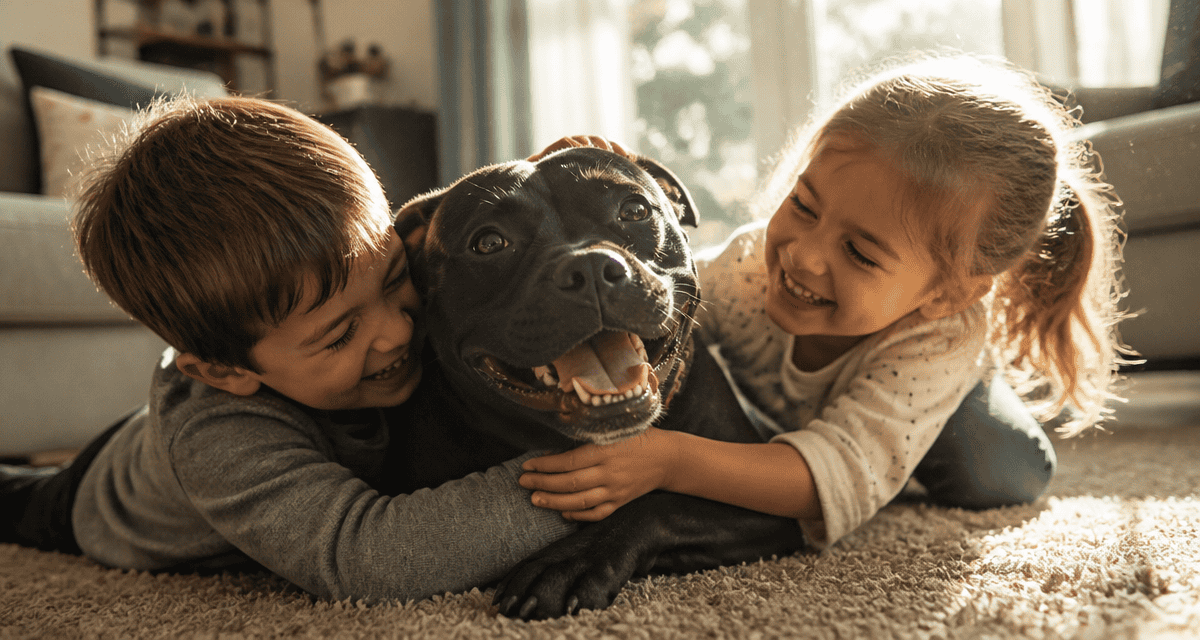 staffordshire bull terrier caractère avec enfants