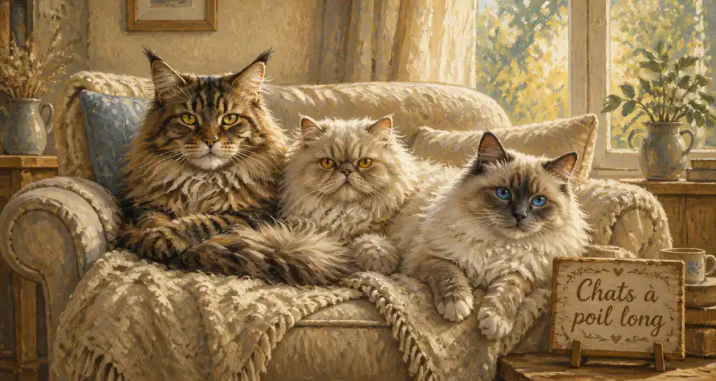 chat a poil long maine coon persan ragdoll salon