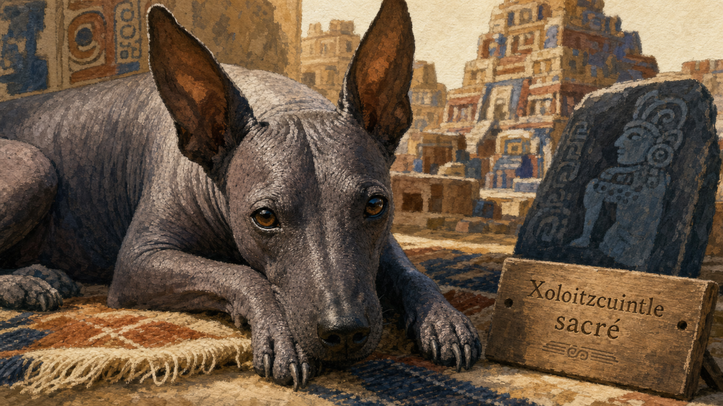 Chien mexicain Xoloitzcuintle sacré, peau nue