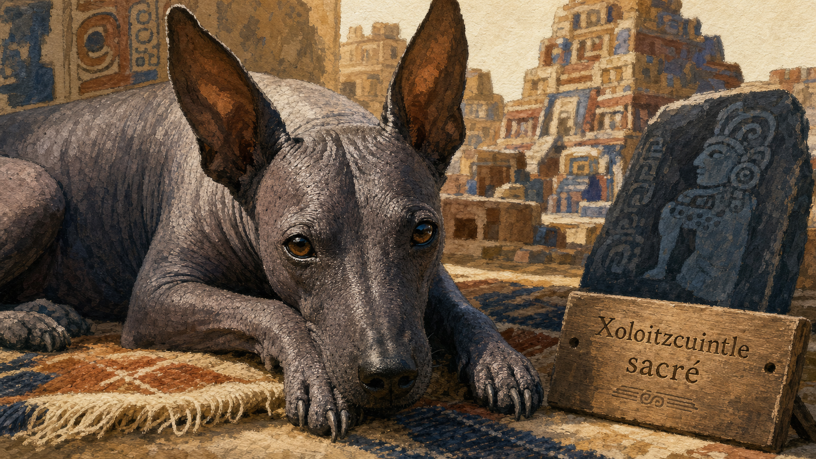 Chien mexicain Xoloitzcuintle sacré, peau nue
