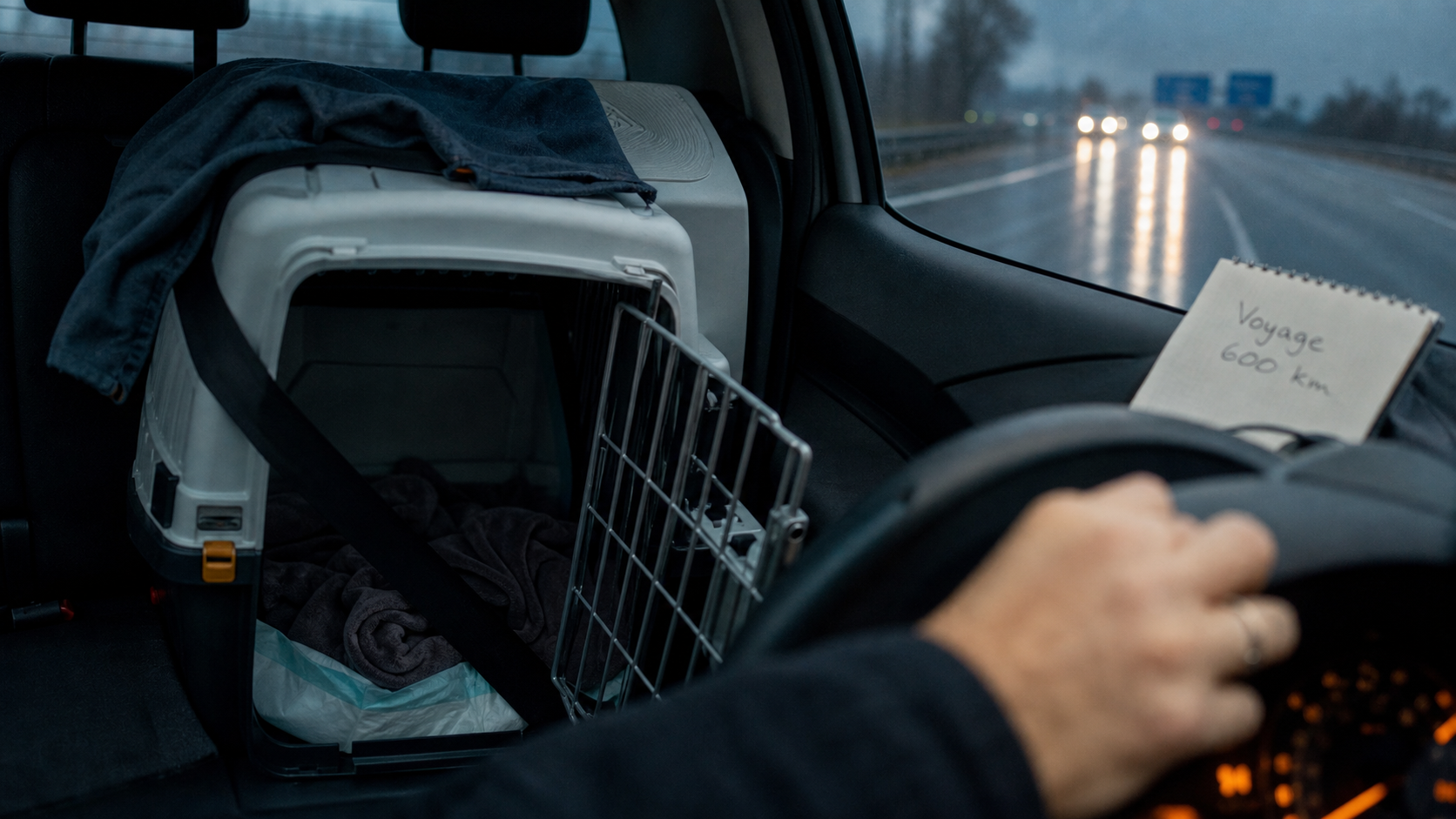 Faire 600 km avec un chat en voiture : caisse de transport et trajet serein