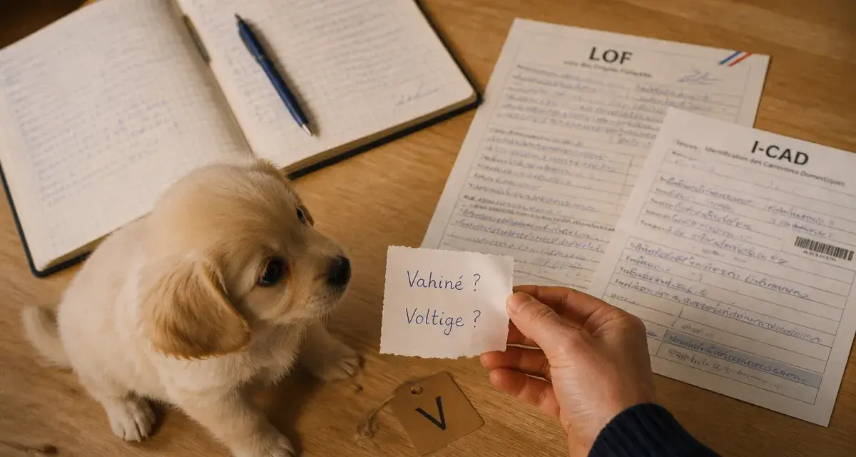 Nom chien en v : chiot et documents LOF I-CAD