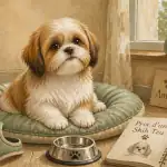 prix shih tzu chiot sur coussin accessoires