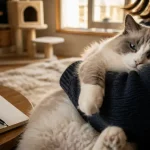 Race de chat affectueux : chat Ragdoll câlin