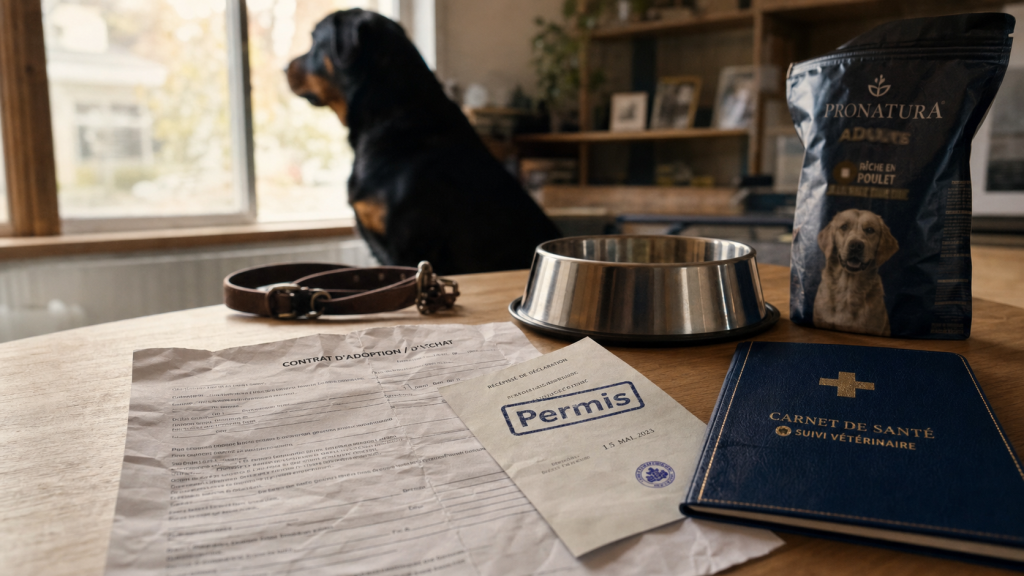 Rottweiler prix : contrat, reçu et carnet vétérinaire