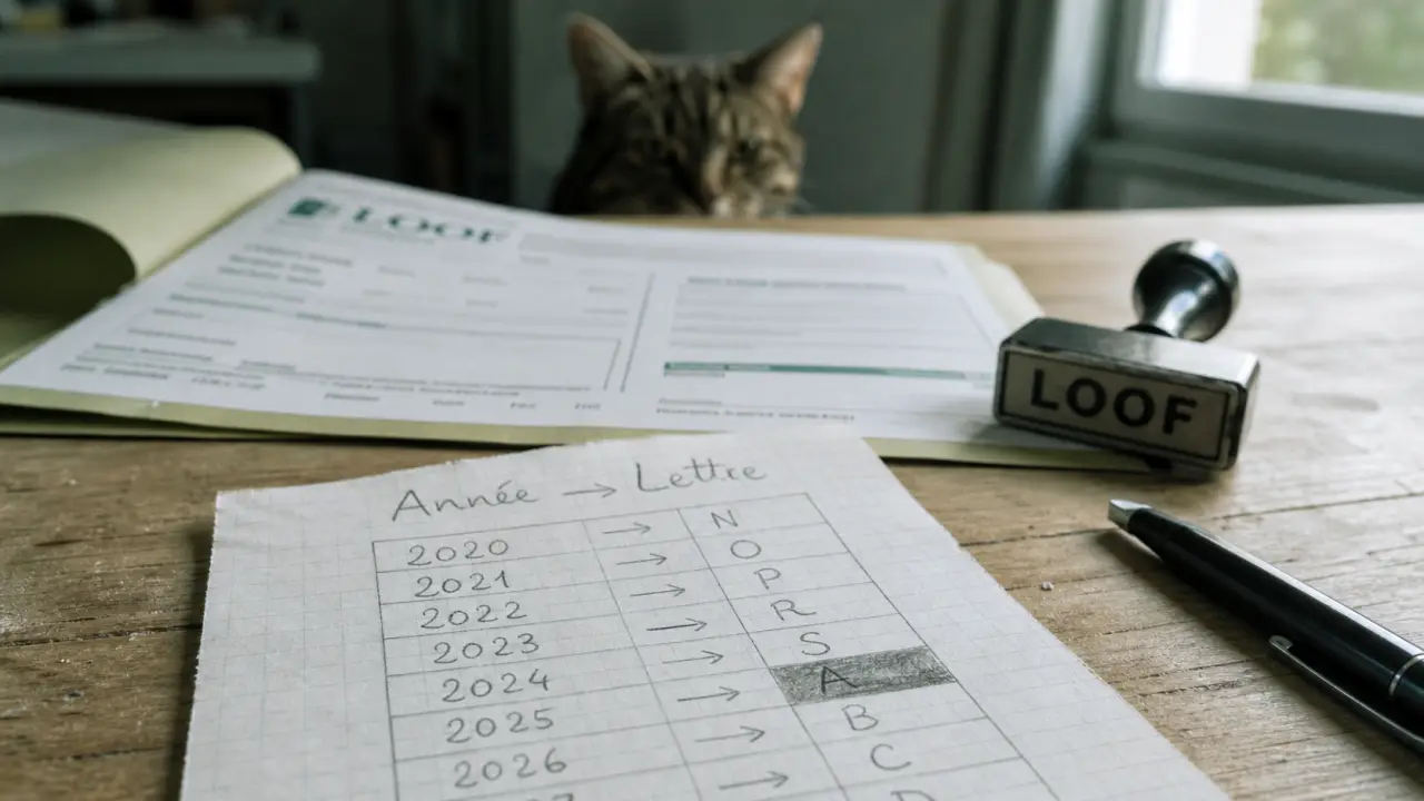 Année chat lettre 2025 2026 2027, tableau LOOF pour choisir la lettre.