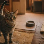Bruit de chat : chat domestique ronronnant dans un salon
