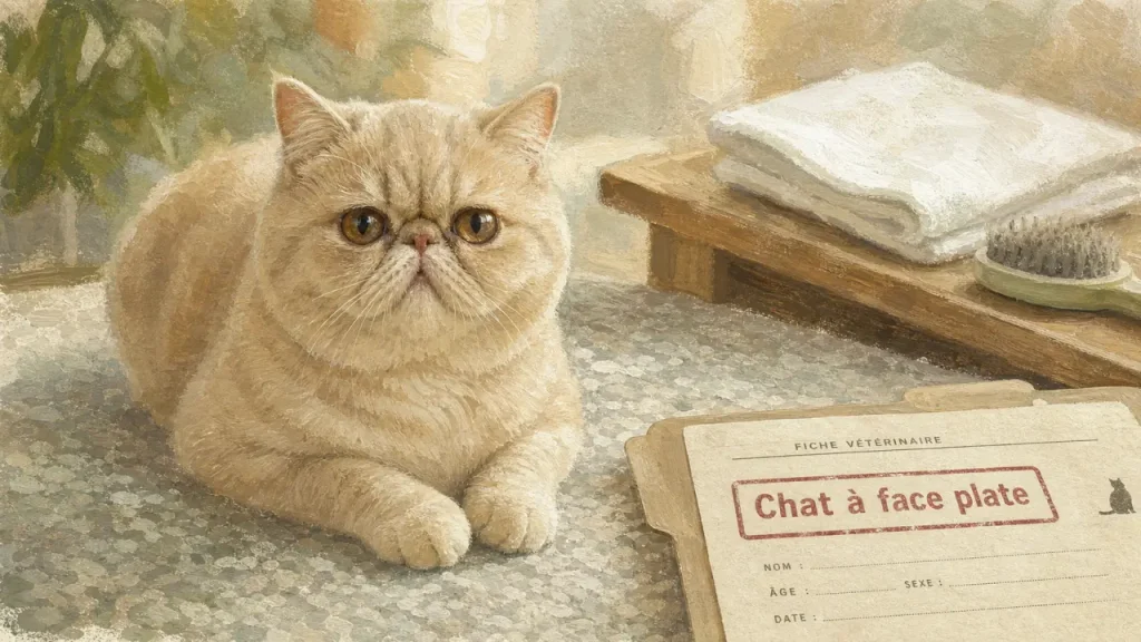 Chat tete plate brachycéphale, risques de santé et soins vétérinaires