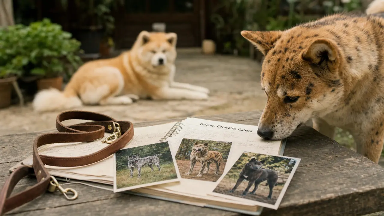 Chien asiatique : Shiba Inu près d’un carnet de sélection