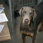 Doberman gris bleu ardoise, poil court : robe rare et dilution
