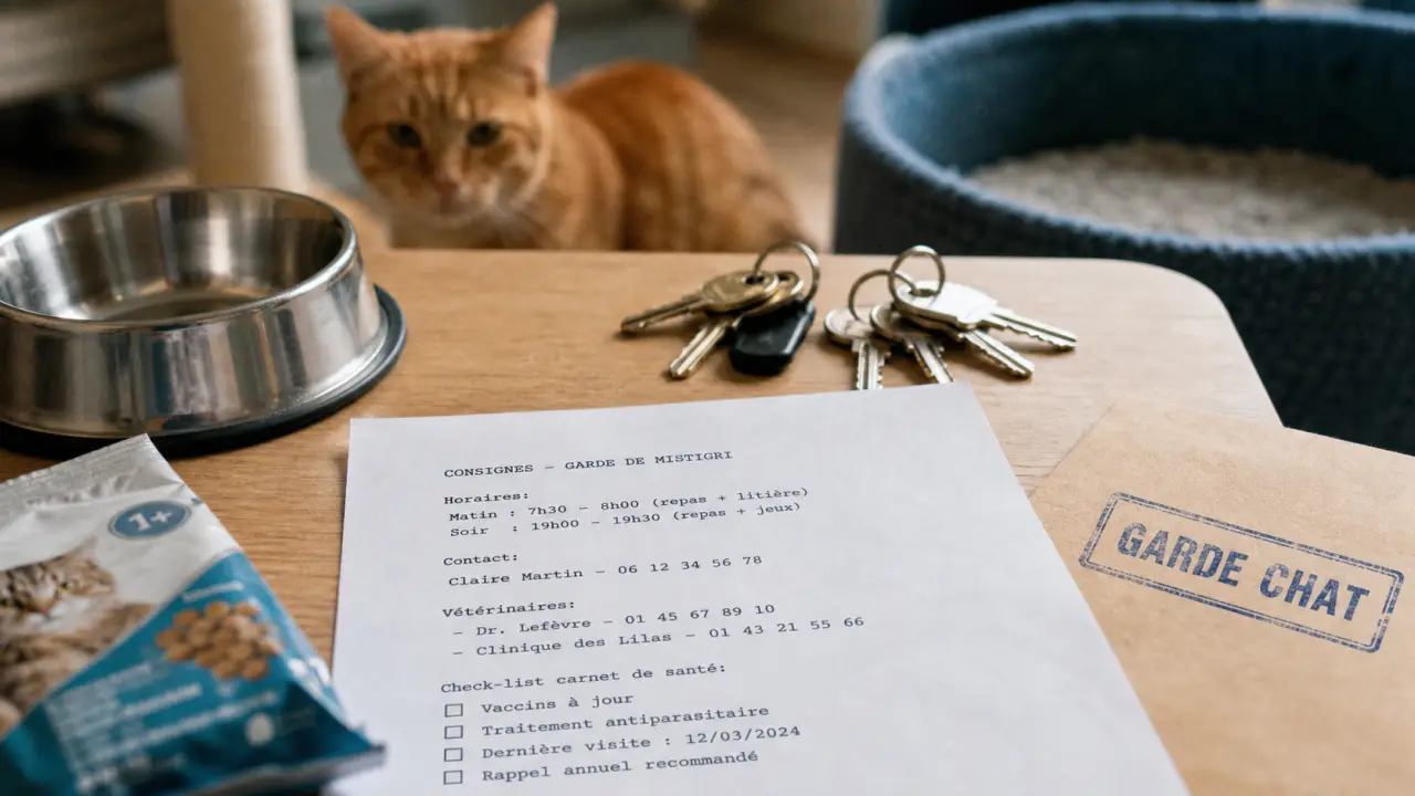 Faire garder son chat : fiche de consignes et carnet de santé