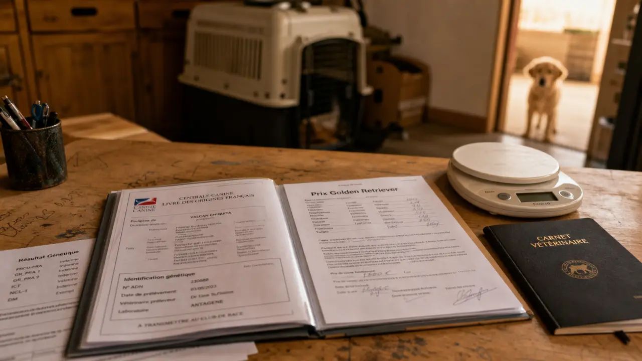 Golden retriever prix : documents LOF, tests et contrat
