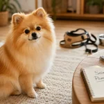 Loulou chien Poméranie orange crème, double pelage, brosse à sous-poil