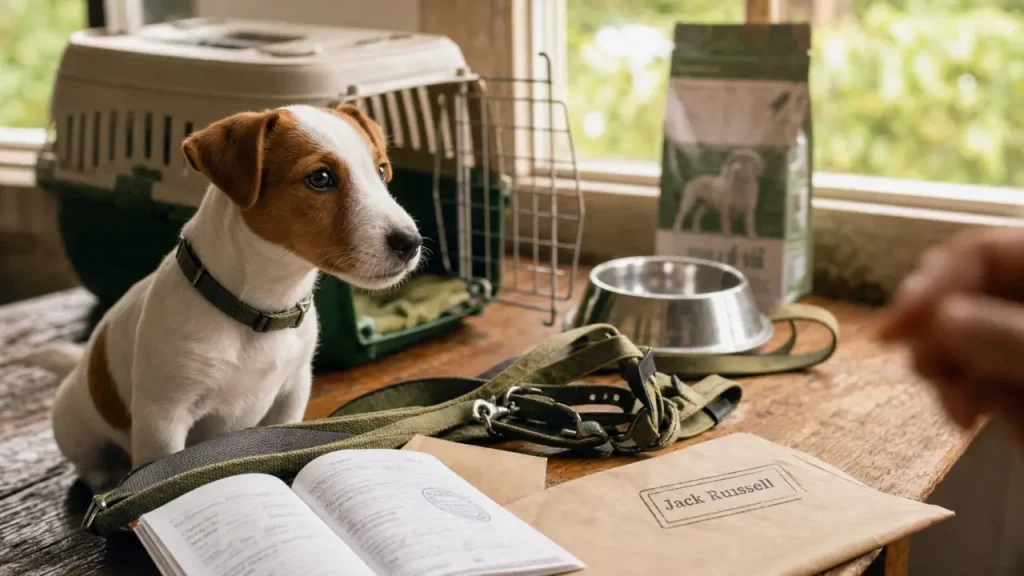 Prix jack russel : chiot avec carnet et enveloppe vétérinaire