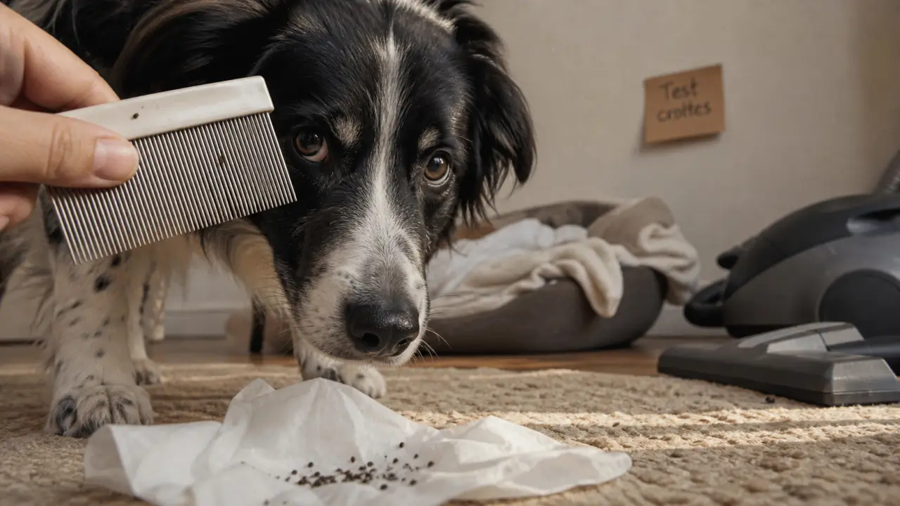 Anti puce naturel chien : peigne à puces avec grains sur mouchoir