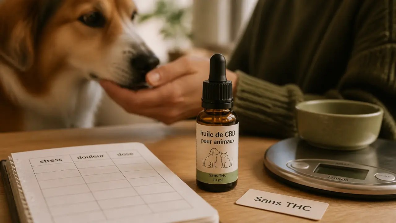 CBD pour chiens sans THC : huile et dosage au poids, chien calme