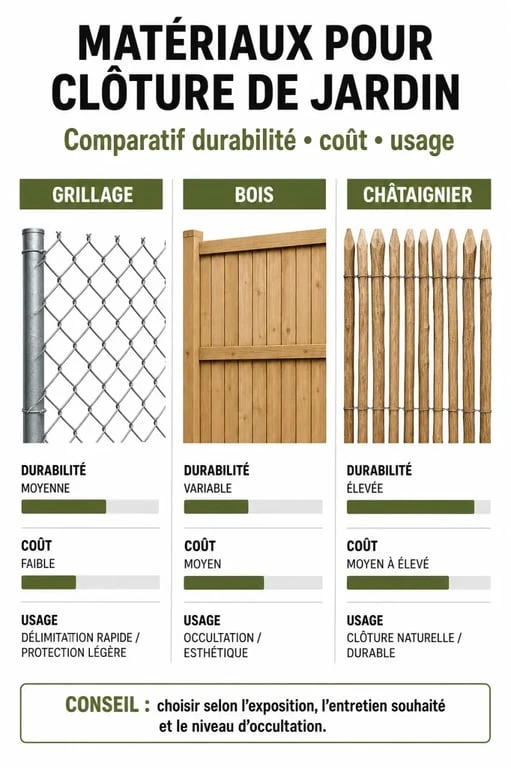 Comparatif des matériaux pour une clôture pour chien fait maison