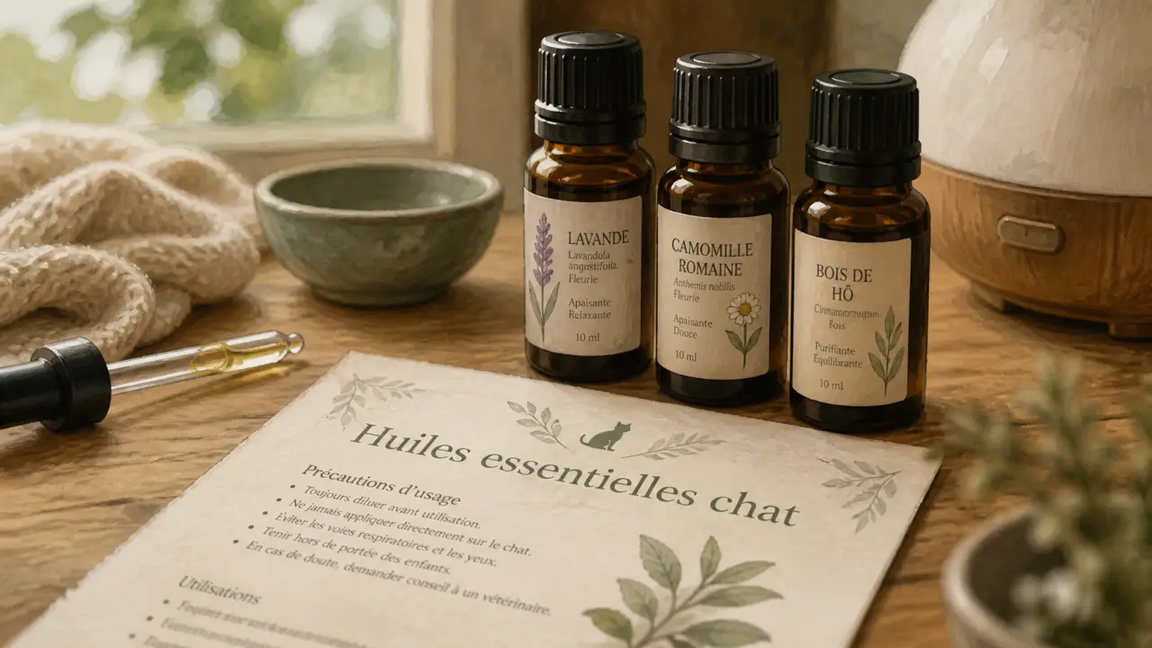 Huiles essentielles chat : diffusion courte et dilution 5 %
