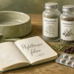 Phytothérapie pour chat : flacons d’herbes pour stress, urines et digestion