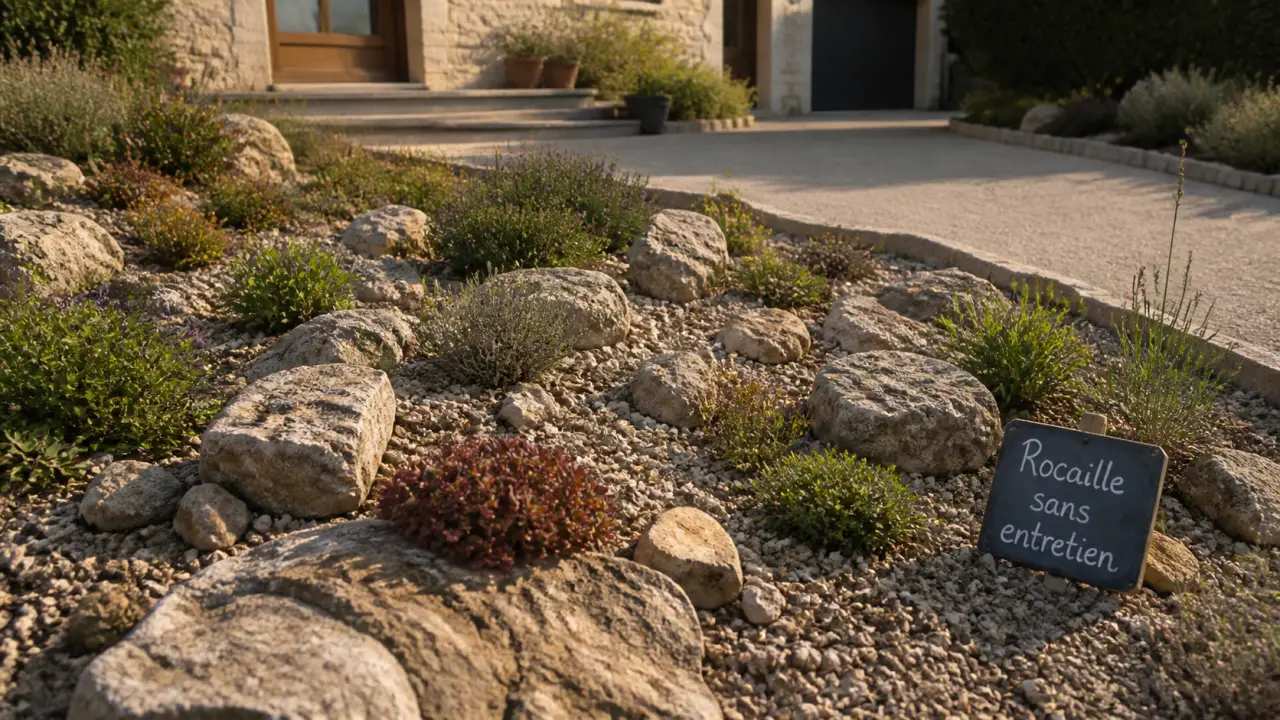 Rocaille créer un massif sans entretien : pierres, drainage, plantes autonomes