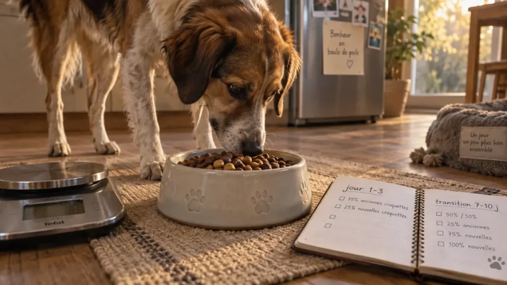 Croquettes digestives pour chien avec transition pour éviter la diarrhée
