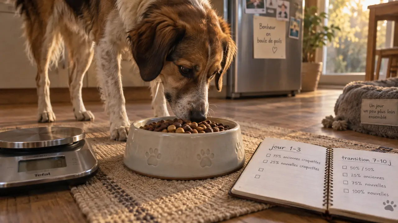 Croquettes digestives pour chien avec transition pour éviter la diarrhée