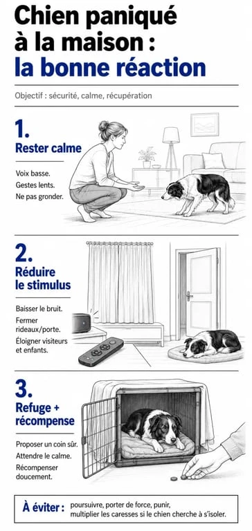 Mon chien a soudainement peur dans la maison : quoi faire immédiatement en 3 étapes