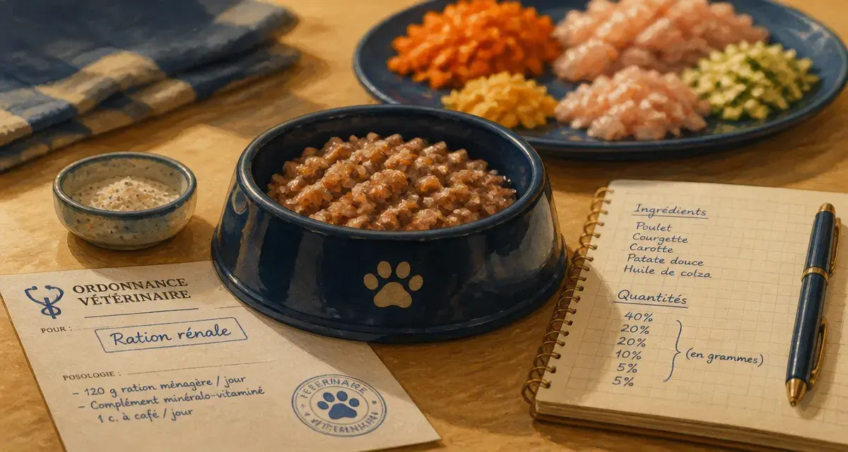Repas maison pour chat insuffisant rénal, ration rénale