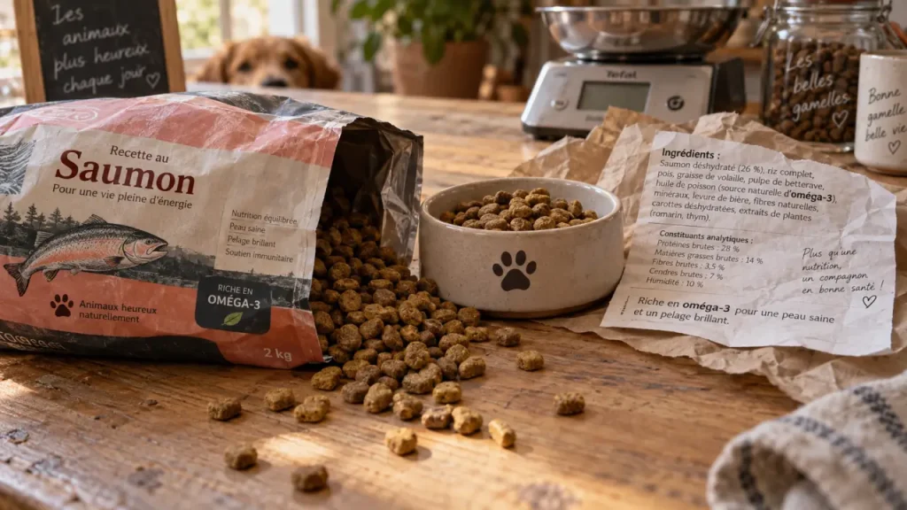 Croquettes au saumon pour chien pour un pelage plus brillant