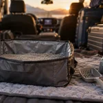 Litière de voyage chat : bac anti-fuites et anti-odeurs en tissu Oxford imperméable