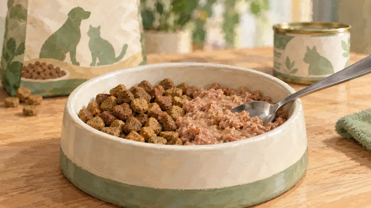 Peut-on mélanger croquettes et pâtée pour chien : croquettes et pâtée dans une gamelle